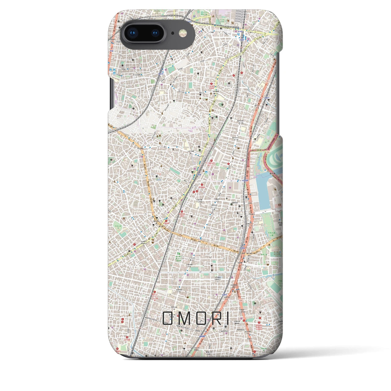 【大森(東京都)】地図柄iPhoneケース(バックカバータイプ)
