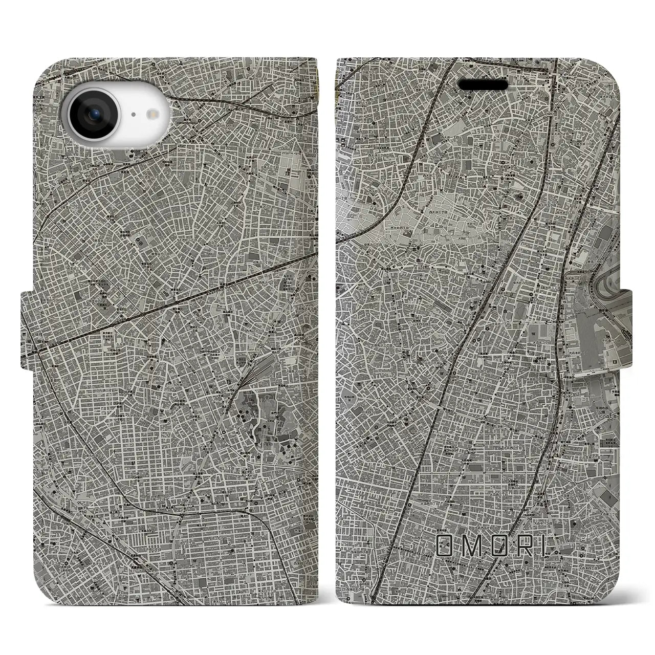 【大森(東京都)】地図柄iPhoneケース(手帳タイプ)