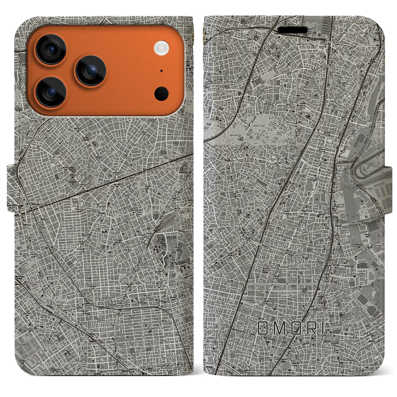 【大森(東京都)】地図柄iPhoneケース(手帳タイプ)