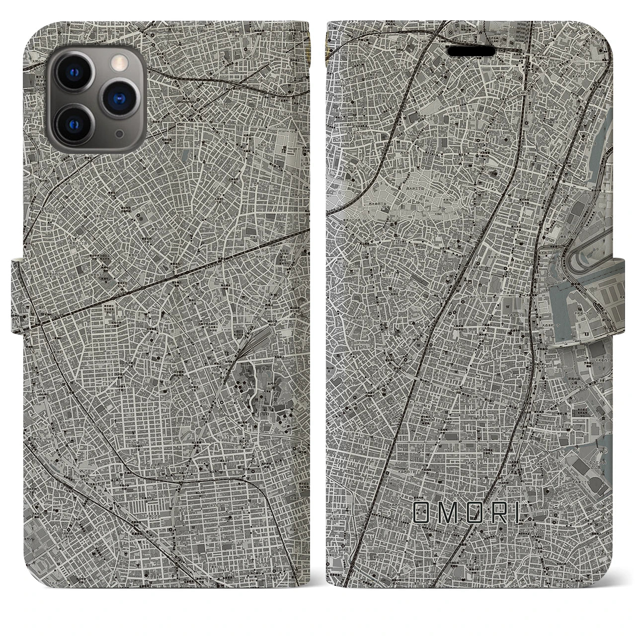 【大森(東京都)】地図柄iPhoneケース(手帳タイプ)