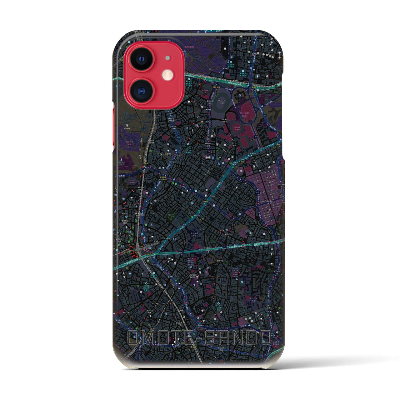 【表参道(東京都)】地図柄iPhoneケース(バックカバータイプ)