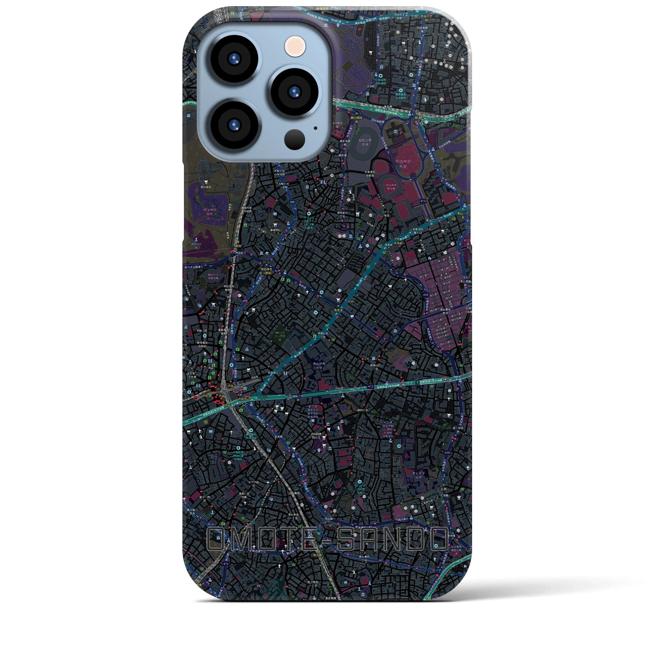 【表参道(東京都)】地図柄iPhoneケース(バックカバータイプ)
