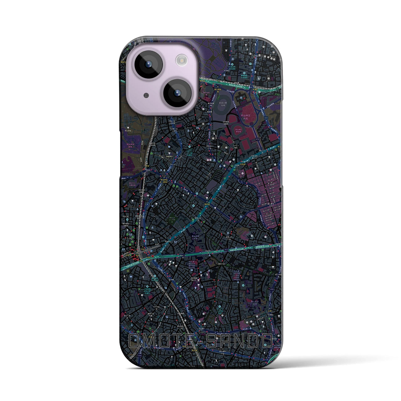 【表参道(東京都)】地図柄iPhoneケース(バックカバータイプ)
