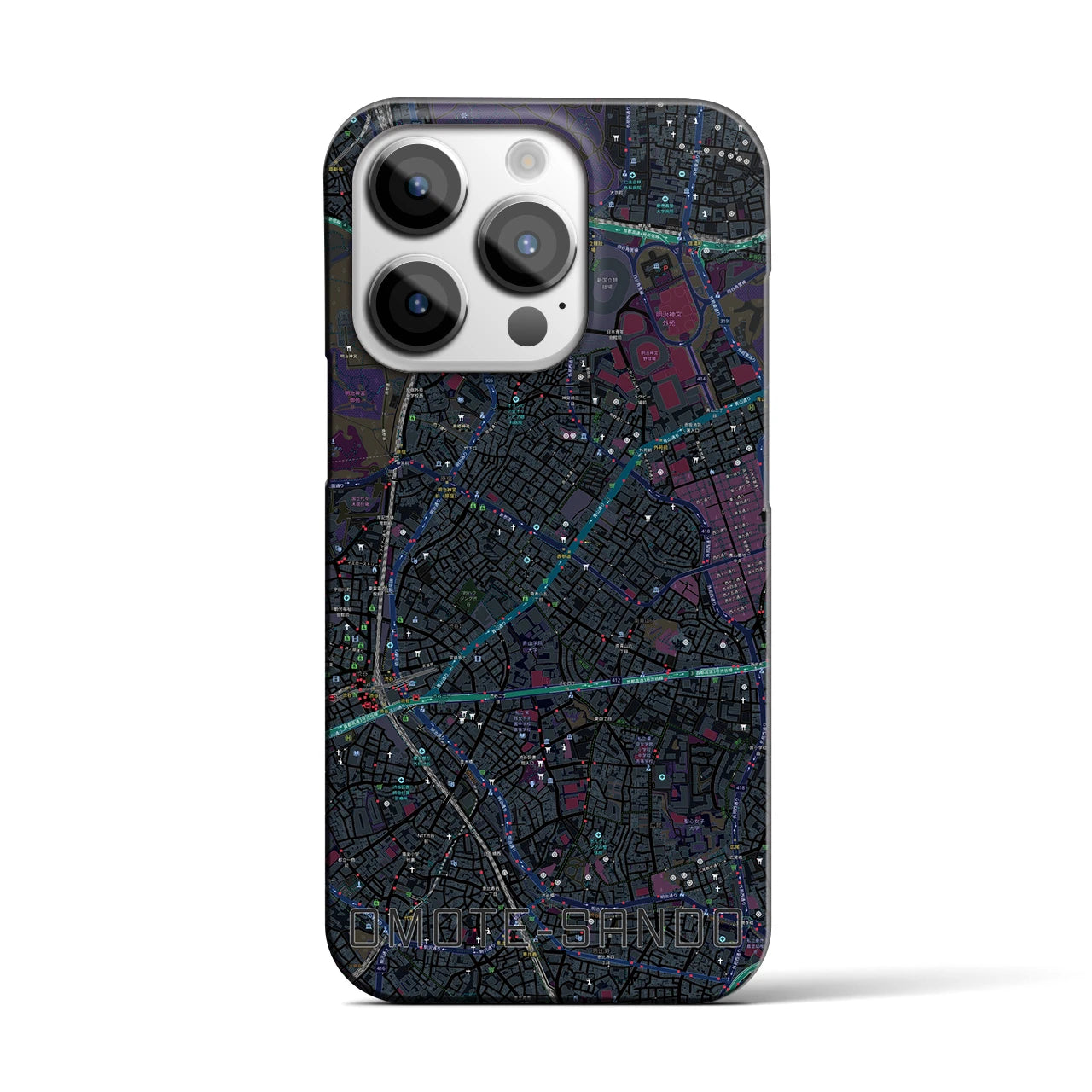 【表参道(東京都)】地図柄iPhoneケース(バックカバータイプ)