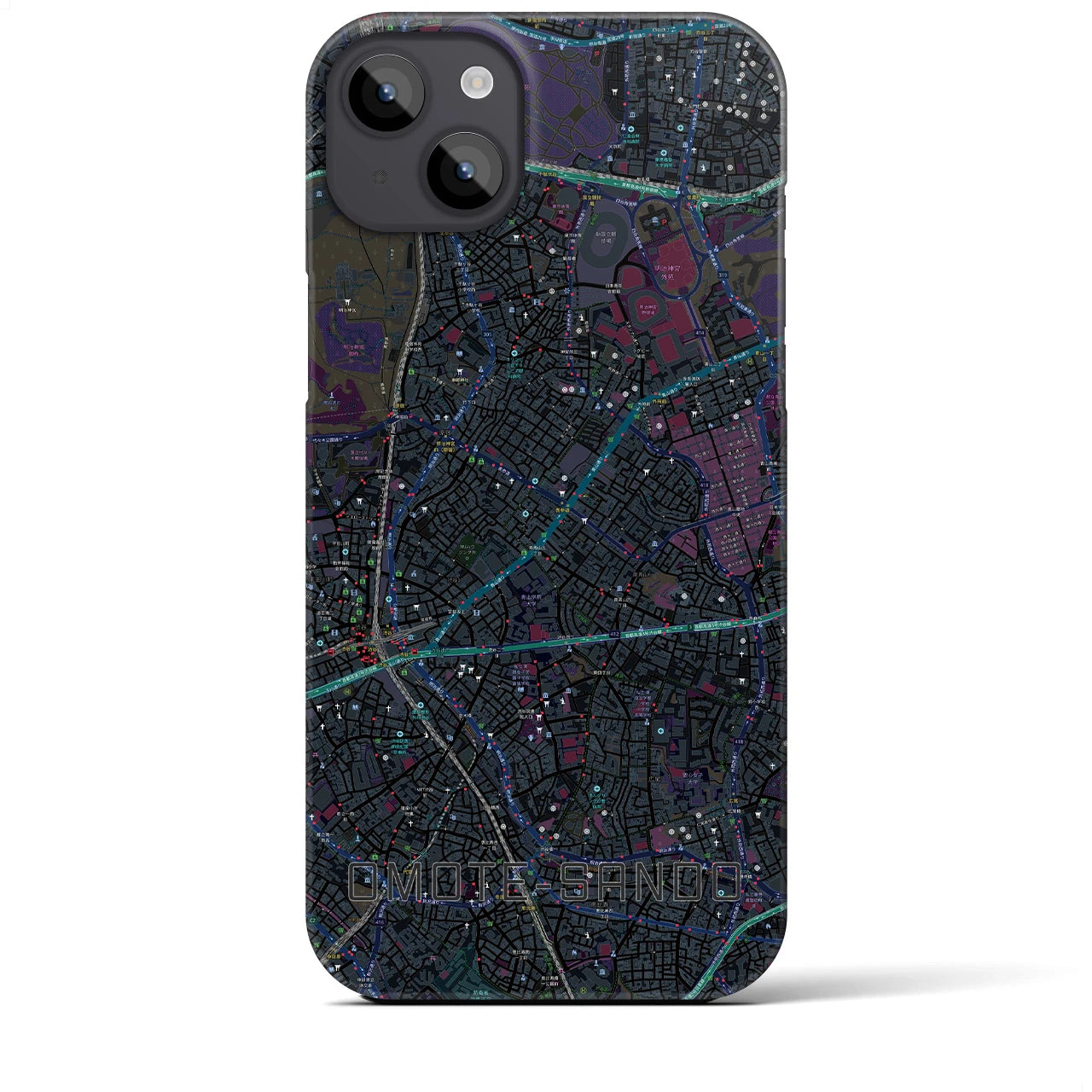 【表参道(東京都)】地図柄iPhoneケース(バックカバータイプ)