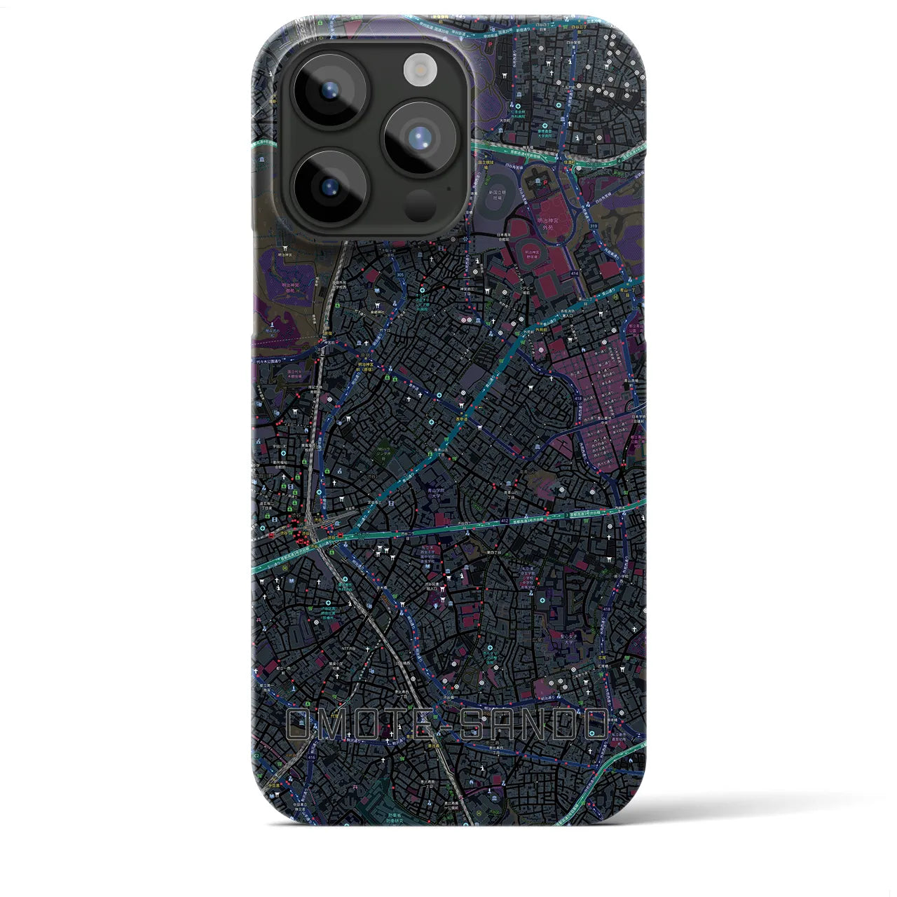 【表参道(東京都)】地図柄iPhoneケース(バックカバータイプ)