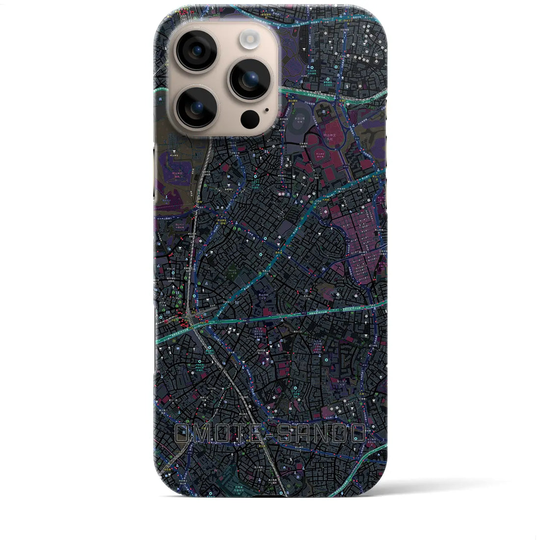 【表参道(東京都)】地図柄iPhoneケース(バックカバータイプ)