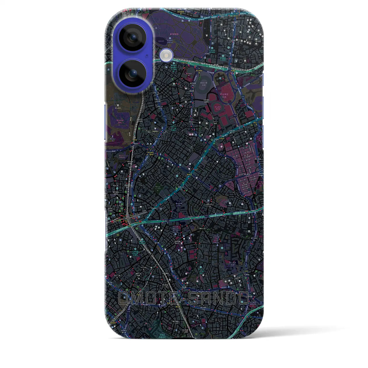 【表参道(東京都)】地図柄iPhoneケース(バックカバータイプ)