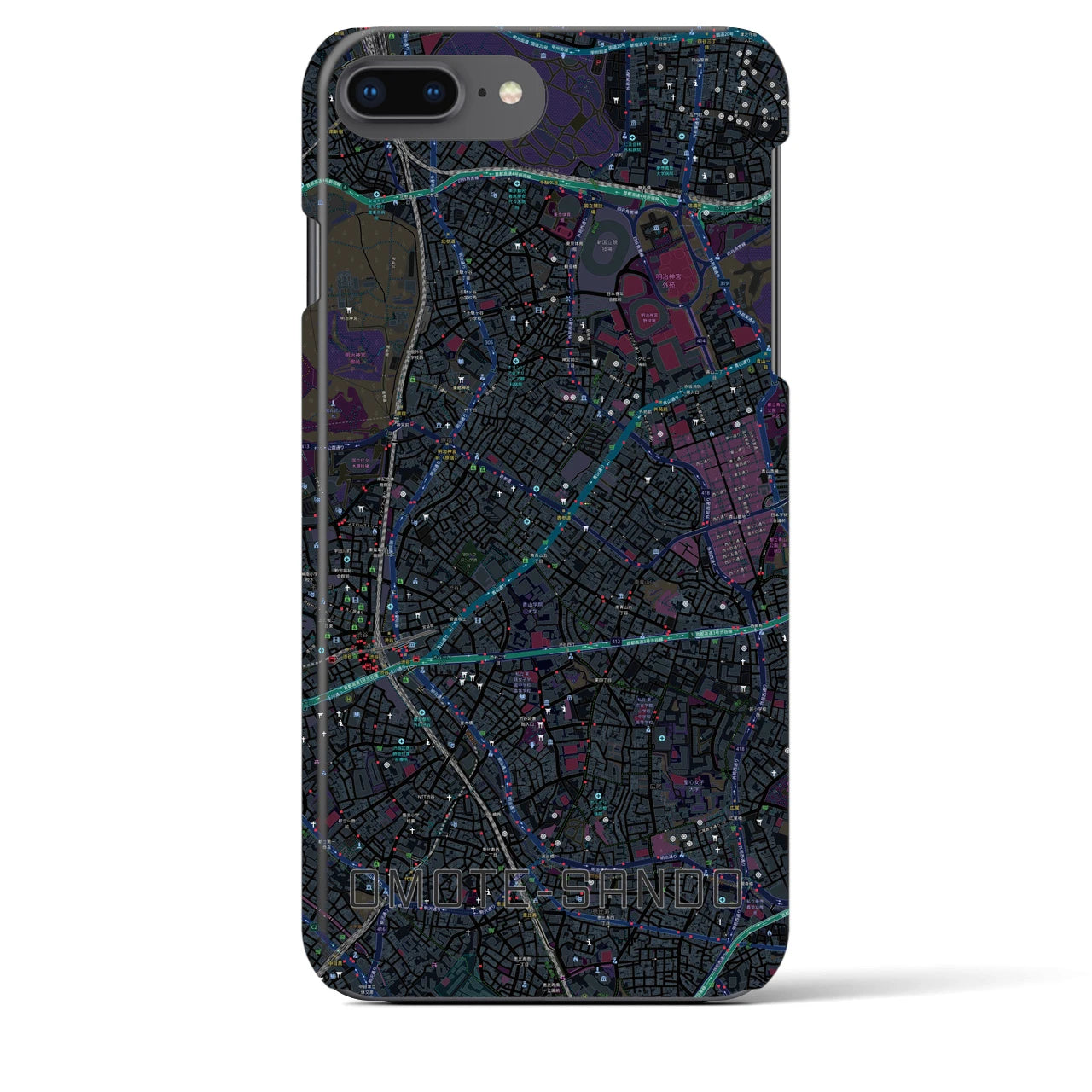 【表参道(東京都)】地図柄iPhoneケース(バックカバータイプ)