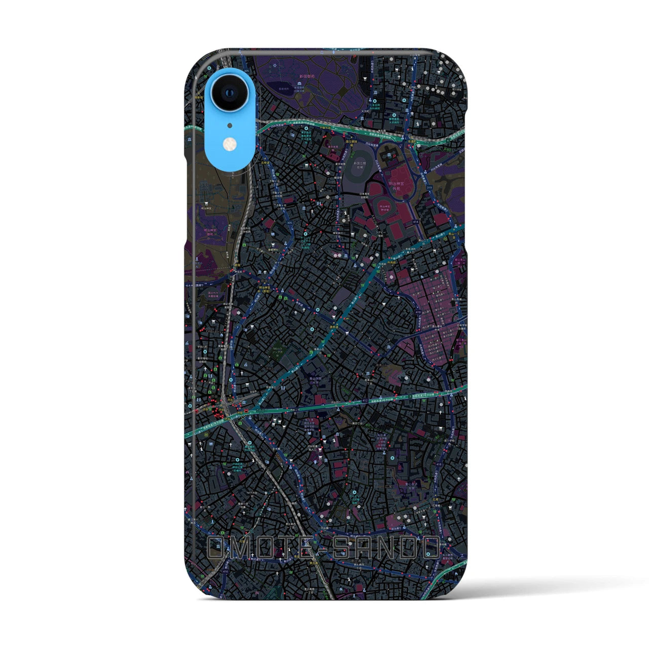 【表参道(東京都)】地図柄iPhoneケース(バックカバータイプ)