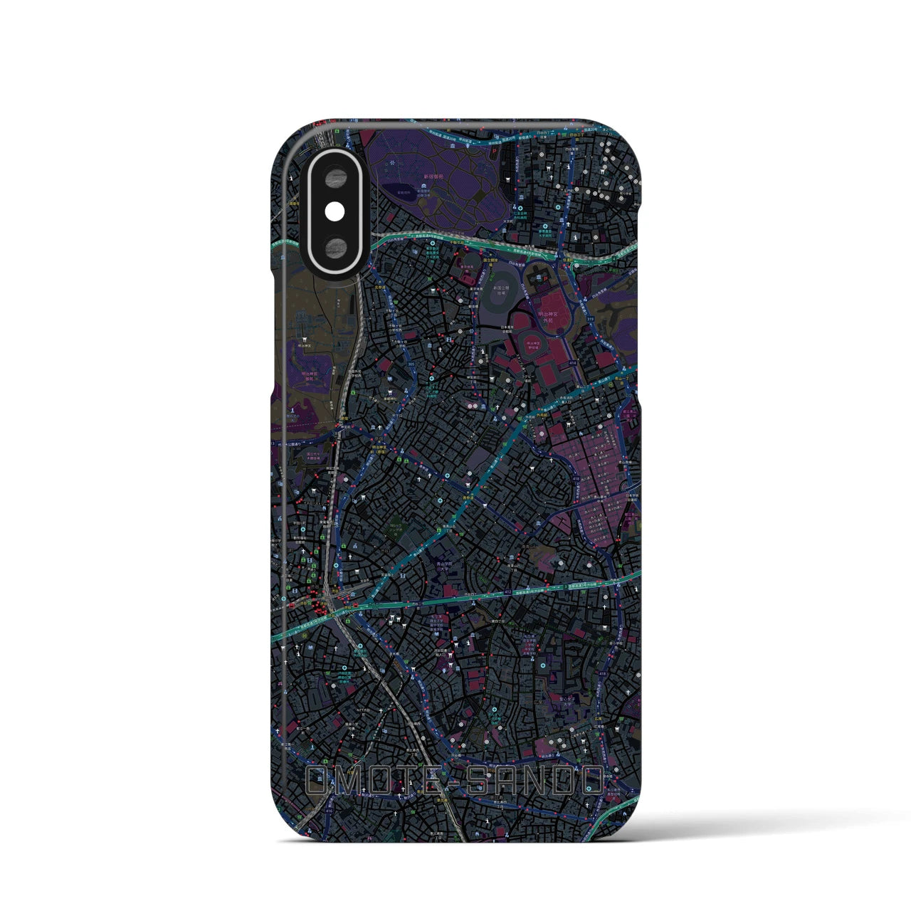 【表参道(東京都)】地図柄iPhoneケース(バックカバータイプ)