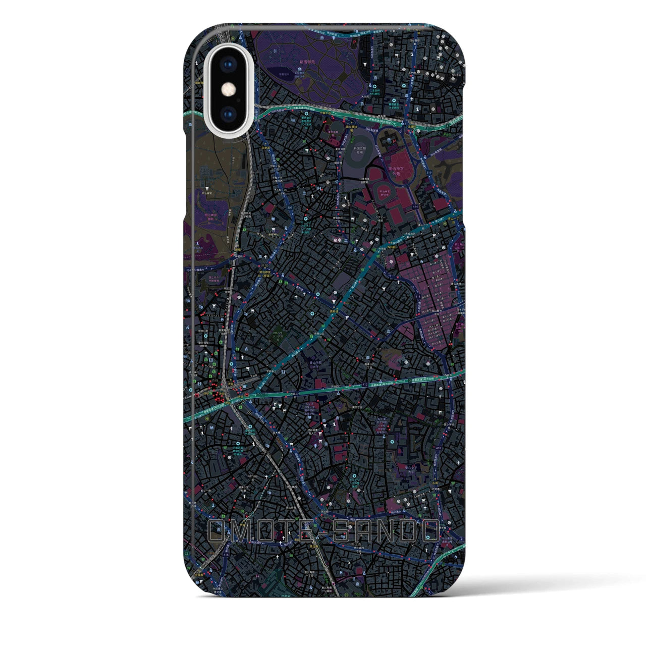【表参道(東京都)】地図柄iPhoneケース(バックカバータイプ)