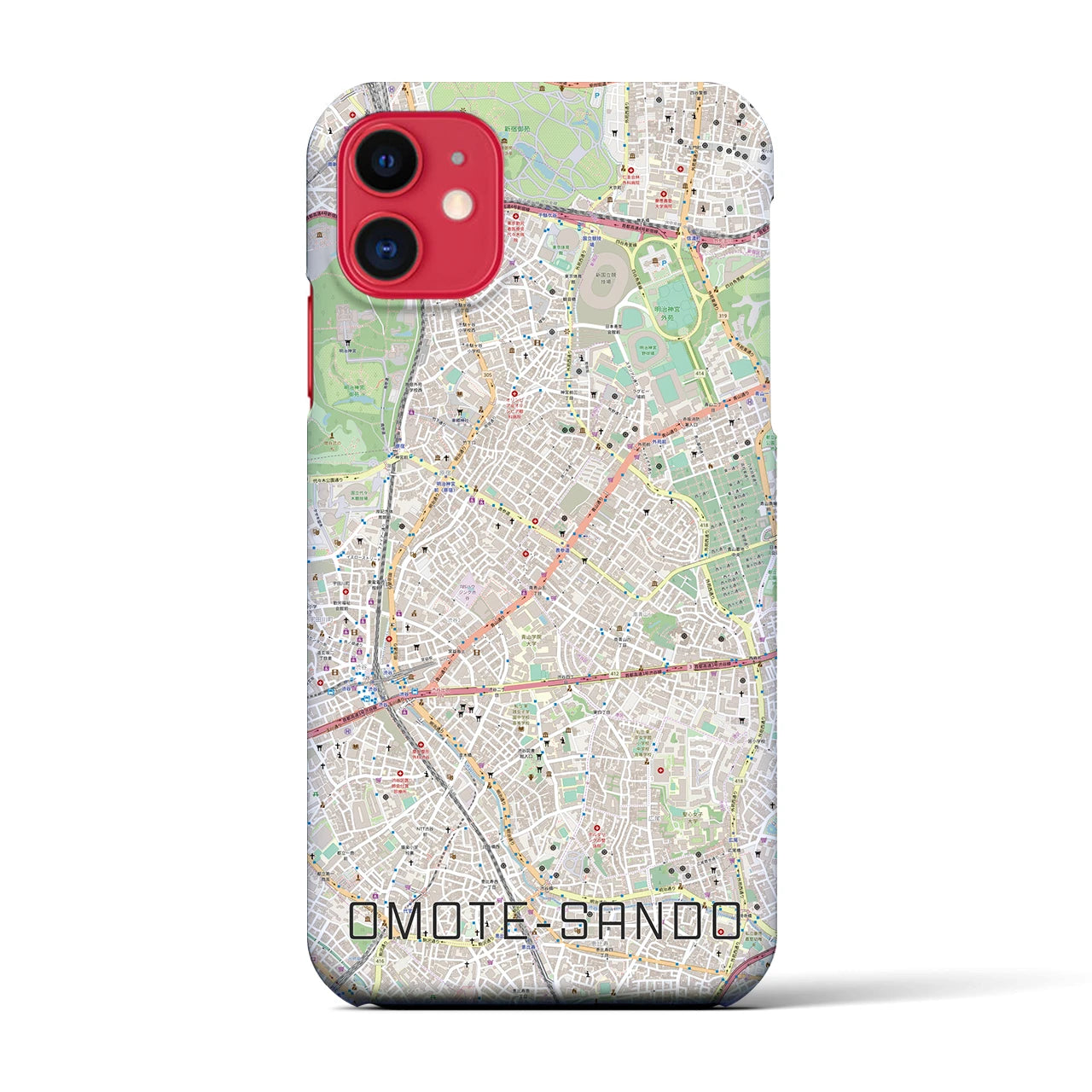 【表参道(東京都)】地図柄iPhoneケース(バックカバータイプ)