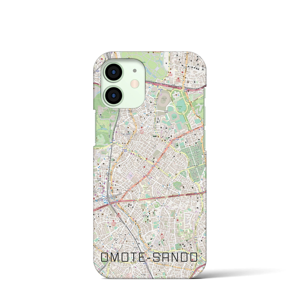 【表参道(東京都)】地図柄iPhoneケース(バックカバータイプ)