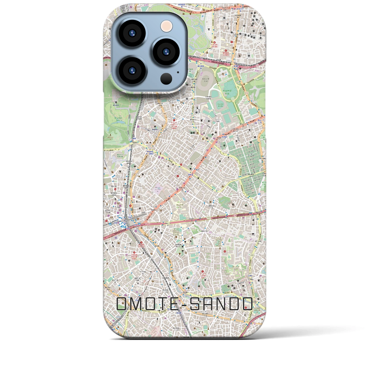 【表参道(東京都)】地図柄iPhoneケース(バックカバータイプ)