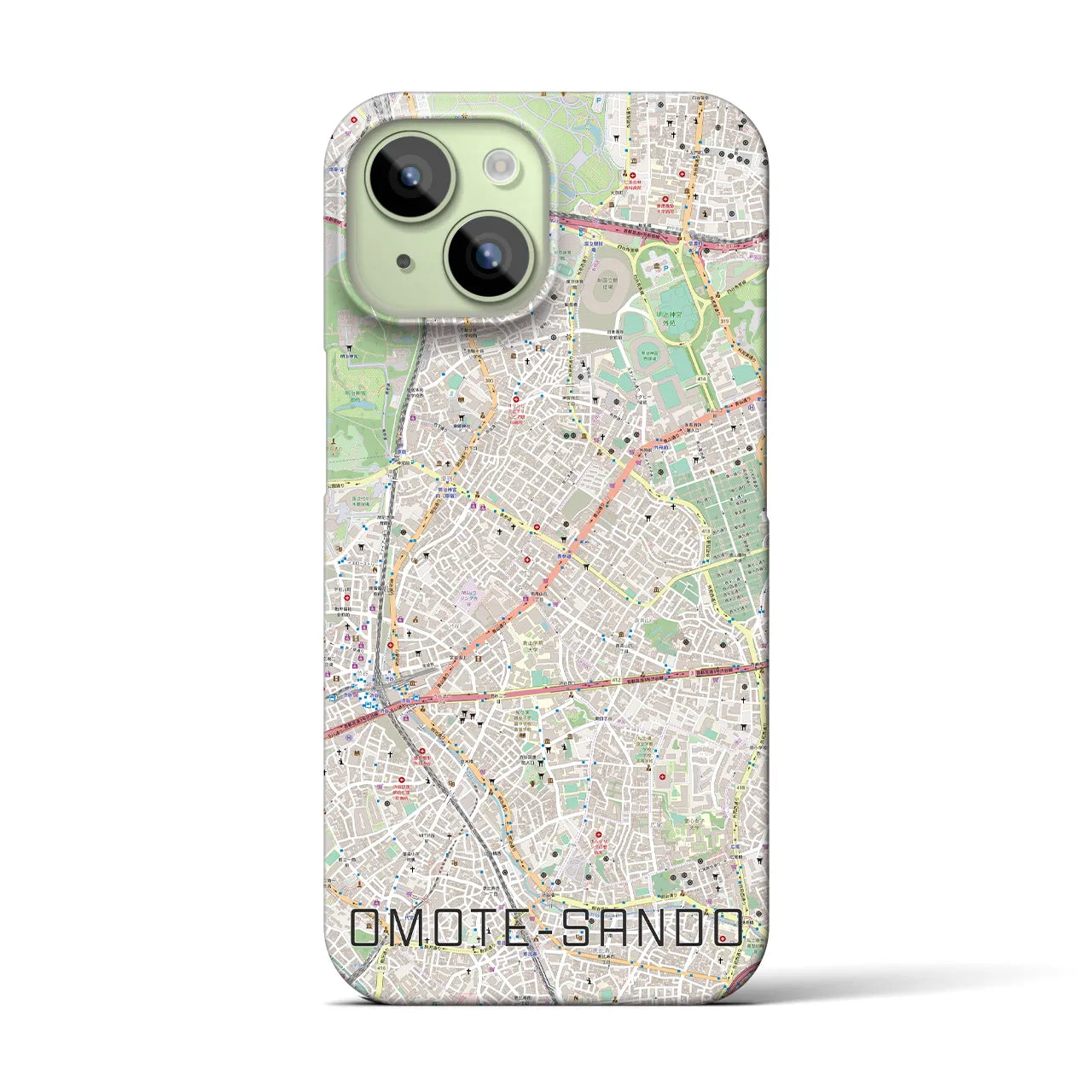 【表参道(東京都)】地図柄iPhoneケース(バックカバータイプ)