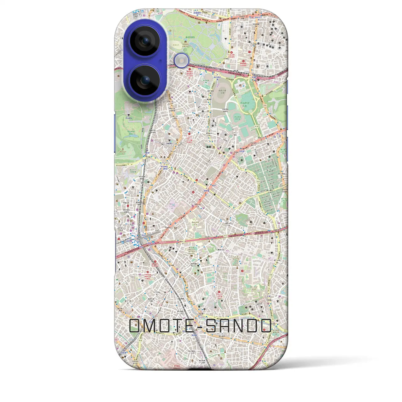 【表参道(東京都)】地図柄iPhoneケース(バックカバータイプ)ナチュラル・iPhone 16 Pro Max 用