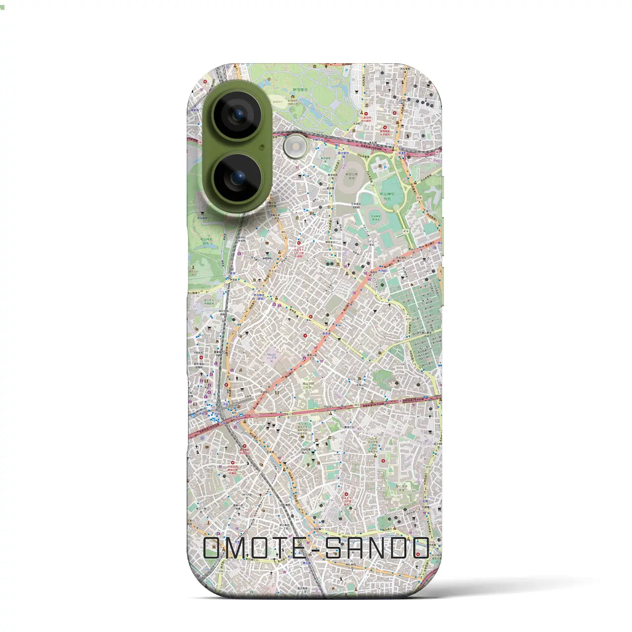 【表参道(東京都)】地図柄iPhoneケース(バックカバータイプ)