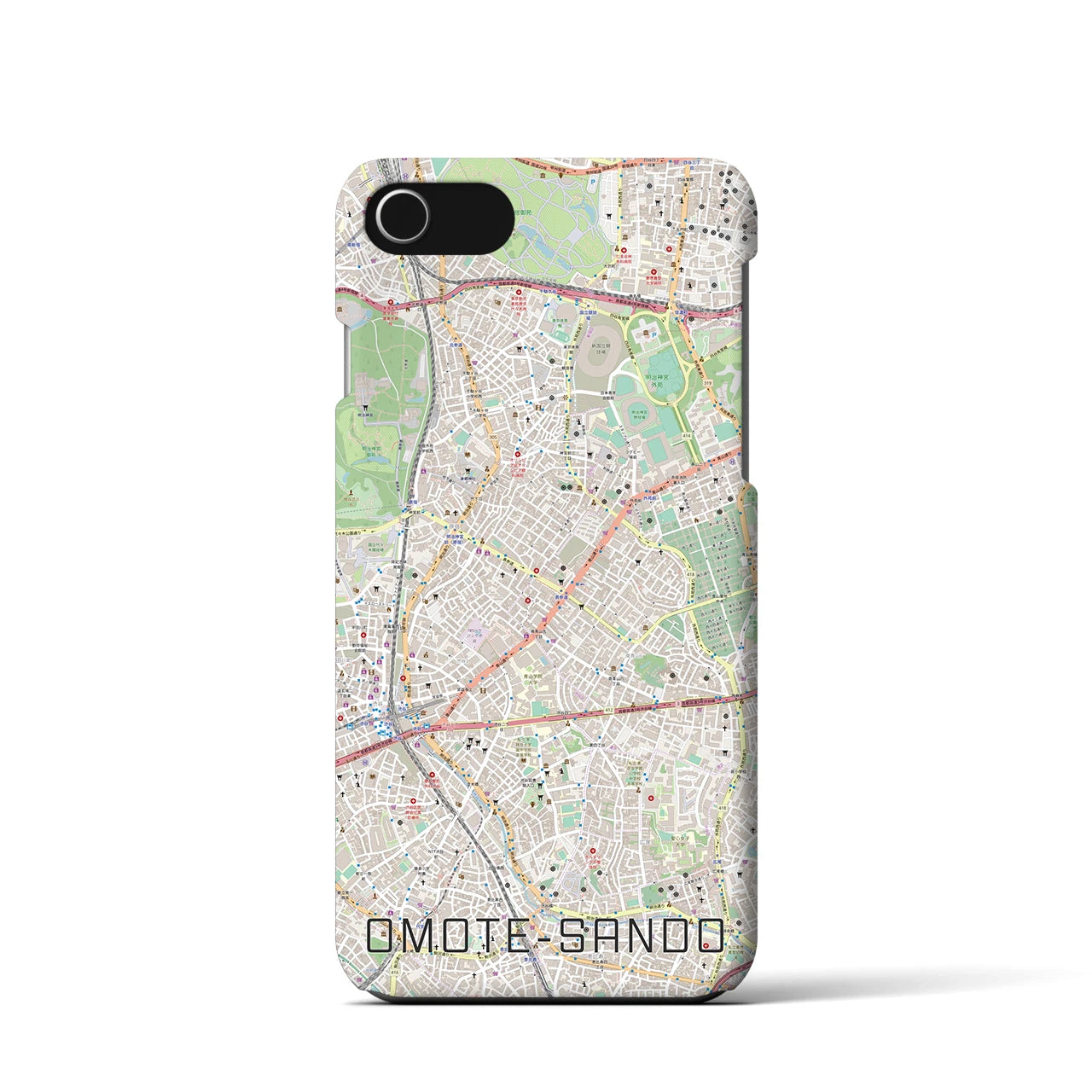 【表参道(東京都)】地図柄iPhoneケース(バックカバータイプ)