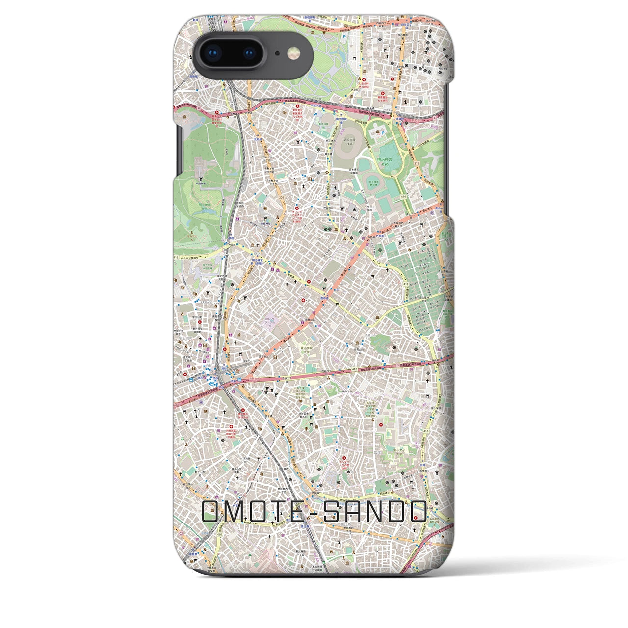 【表参道(東京都)】地図柄iPhoneケース(バックカバータイプ)