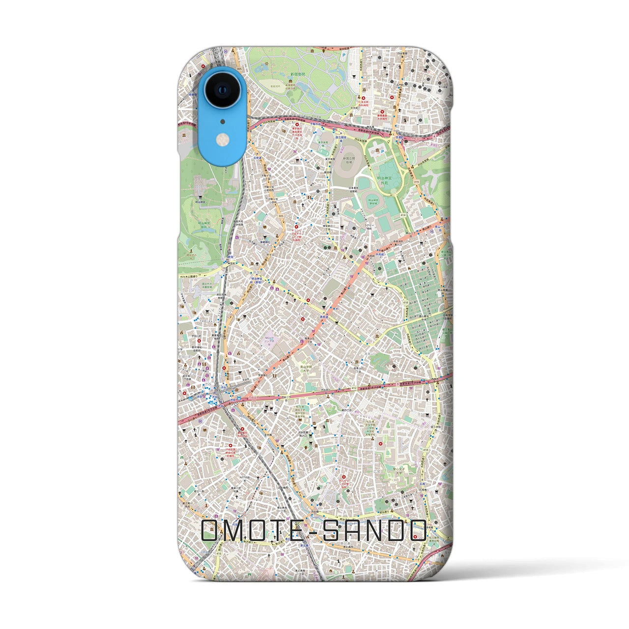 【表参道(東京都)】地図柄iPhoneケース(バックカバータイプ)