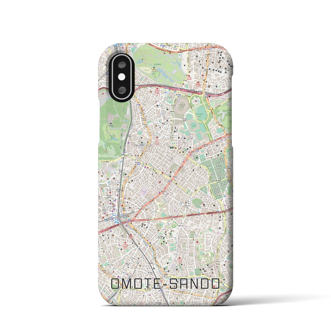 【表参道(東京都)】地図柄iPhoneケース(バックカバータイプ)