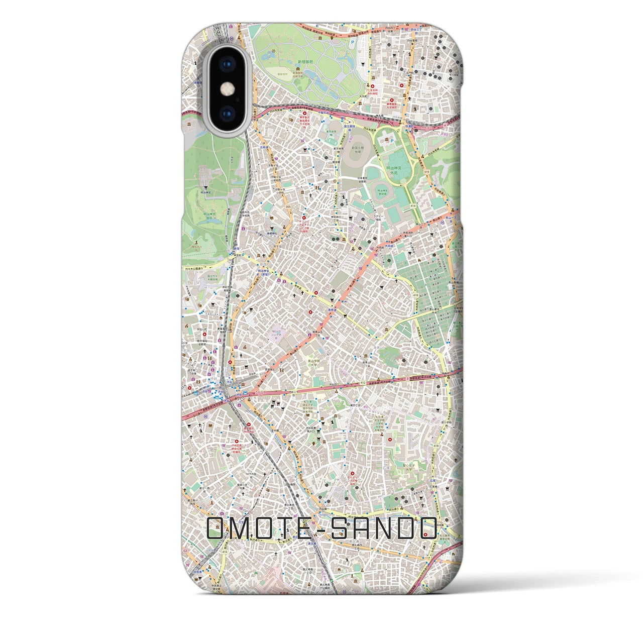 【表参道(東京都)】地図柄iPhoneケース(バックカバータイプ)
