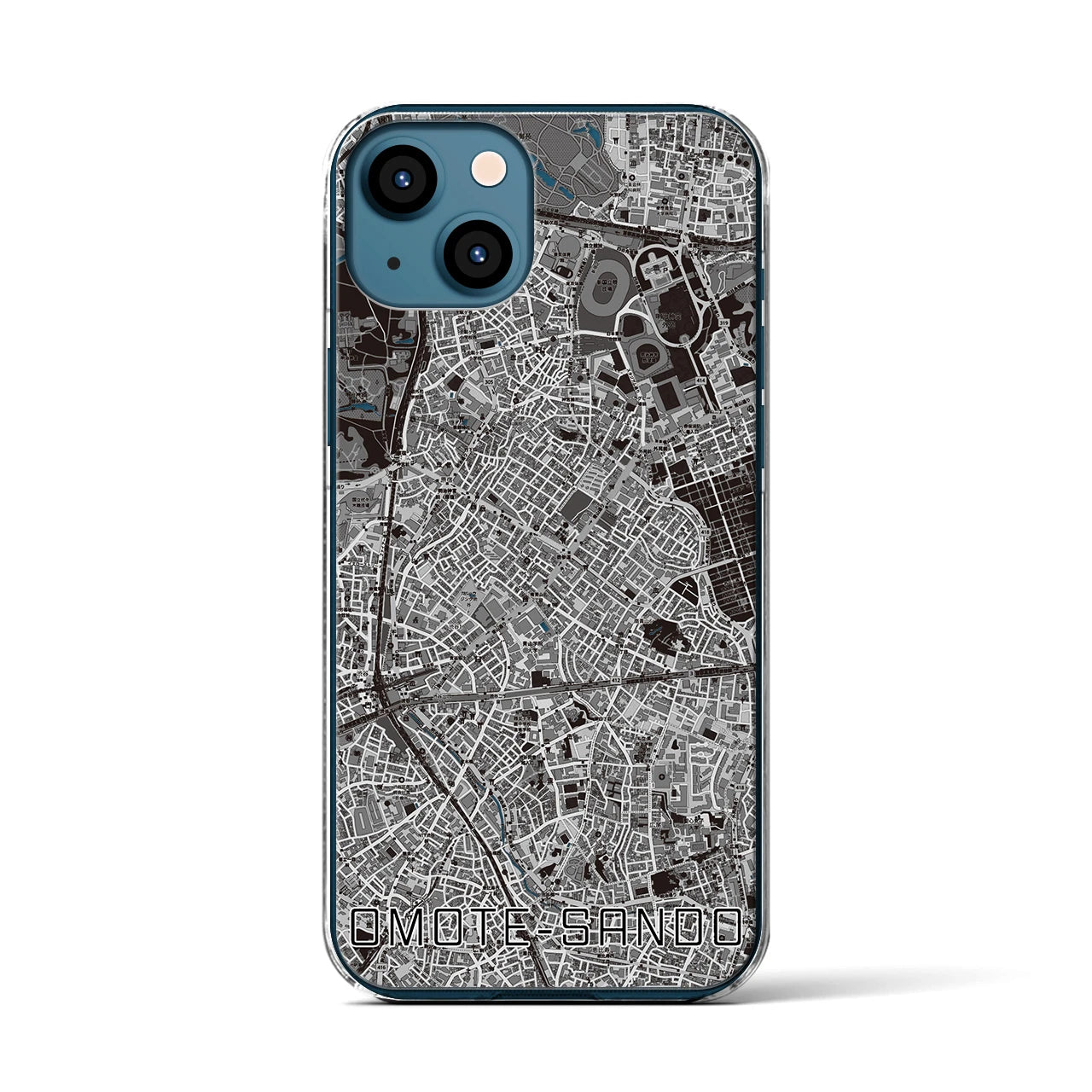 【表参道(東京都)】地図柄iPhoneケース(クリアタイプ)