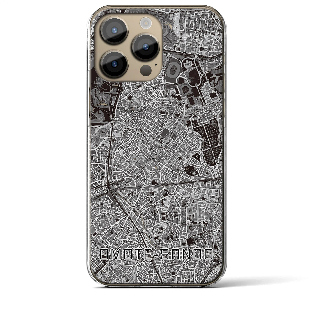 【表参道(東京都)】地図柄iPhoneケース(クリアタイプ)