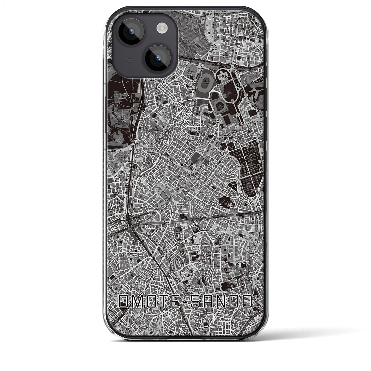 【表参道(東京都)】地図柄iPhoneケース(クリアタイプ)