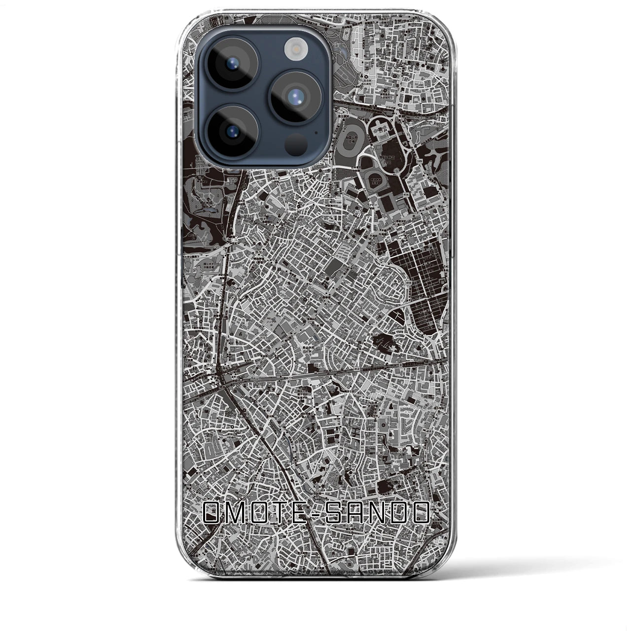 【表参道(東京都)】地図柄iPhoneケース(クリアタイプ)