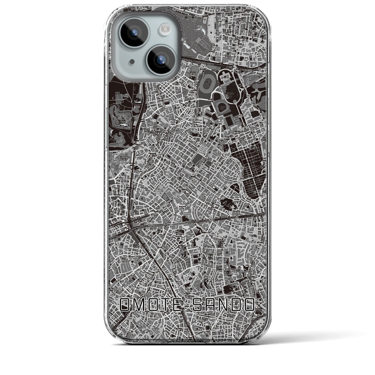 【表参道(東京都)】地図柄iPhoneケース(クリアタイプ)
