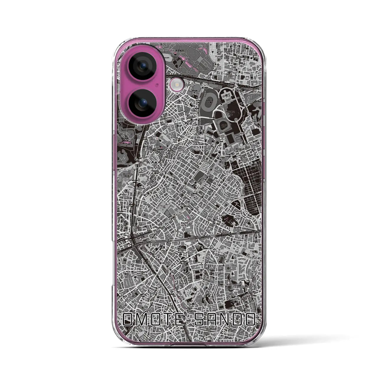 【表参道(東京都)】地図柄iPhoneケース(クリアタイプ)