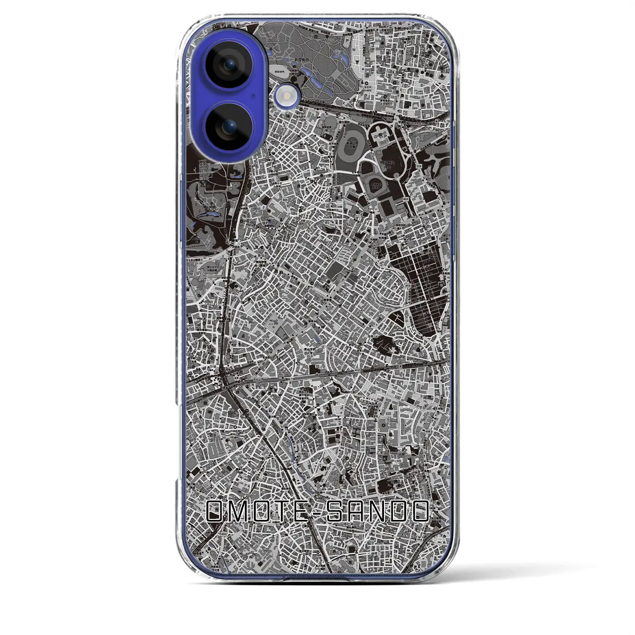 【表参道(東京都)】地図柄iPhoneケース(クリアタイプ)