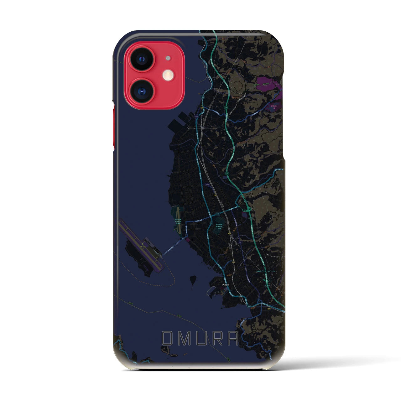 【大村(長崎県)】地図柄iPhoneケース(バックカバータイプ)