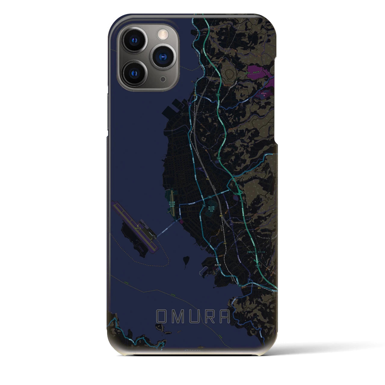 【大村(長崎県)】地図柄iPhoneケース(バックカバータイプ)
