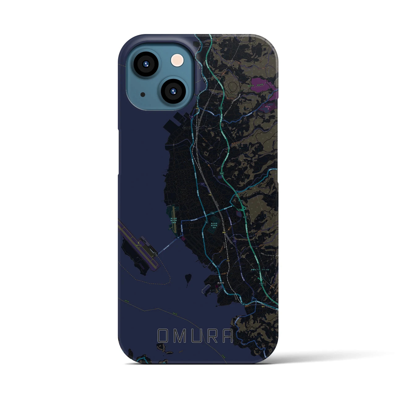 【大村(長崎県)】地図柄iPhoneケース(バックカバータイプ)