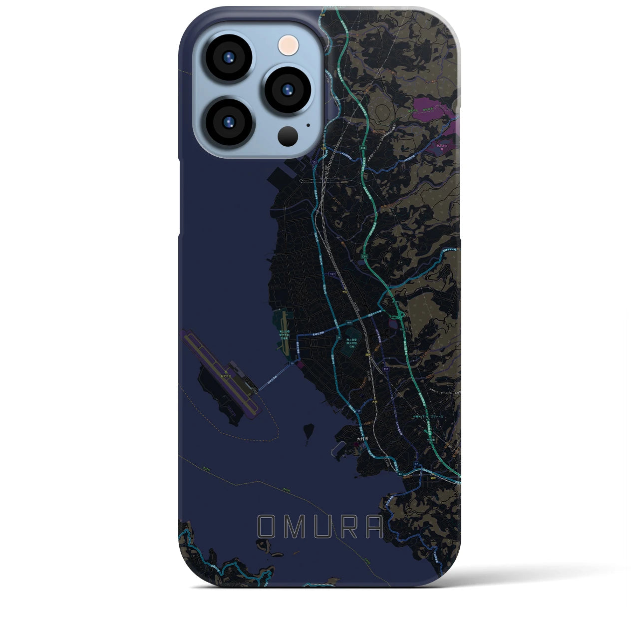 【大村(長崎県)】地図柄iPhoneケース(バックカバータイプ)
