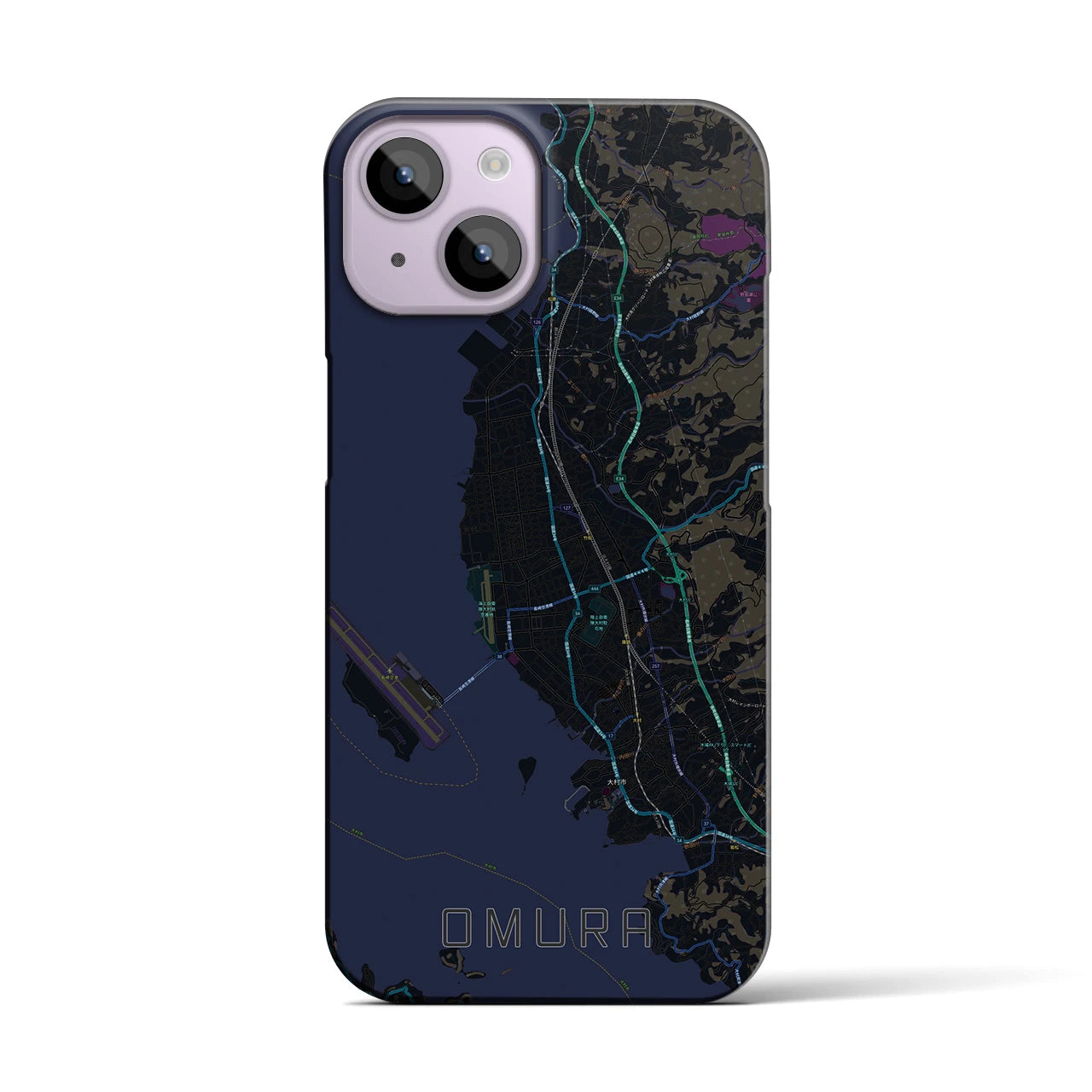 【大村(長崎県)】地図柄iPhoneケース(バックカバータイプ)