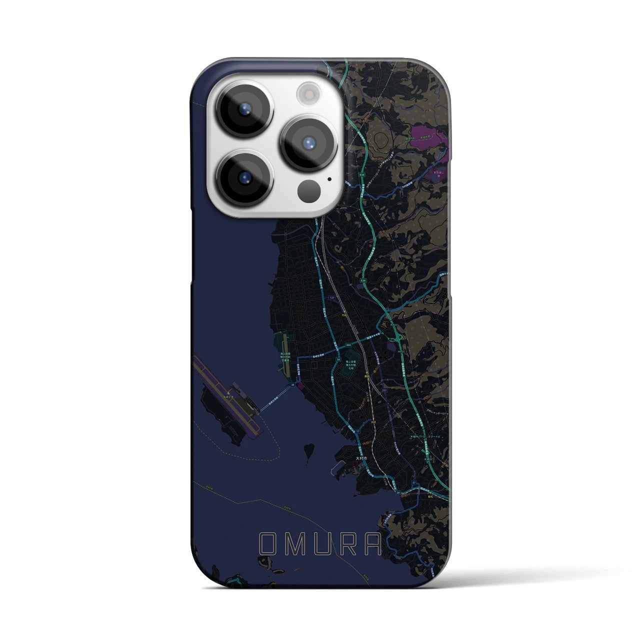 【大村(長崎県)】地図柄iPhoneケース(バックカバータイプ)