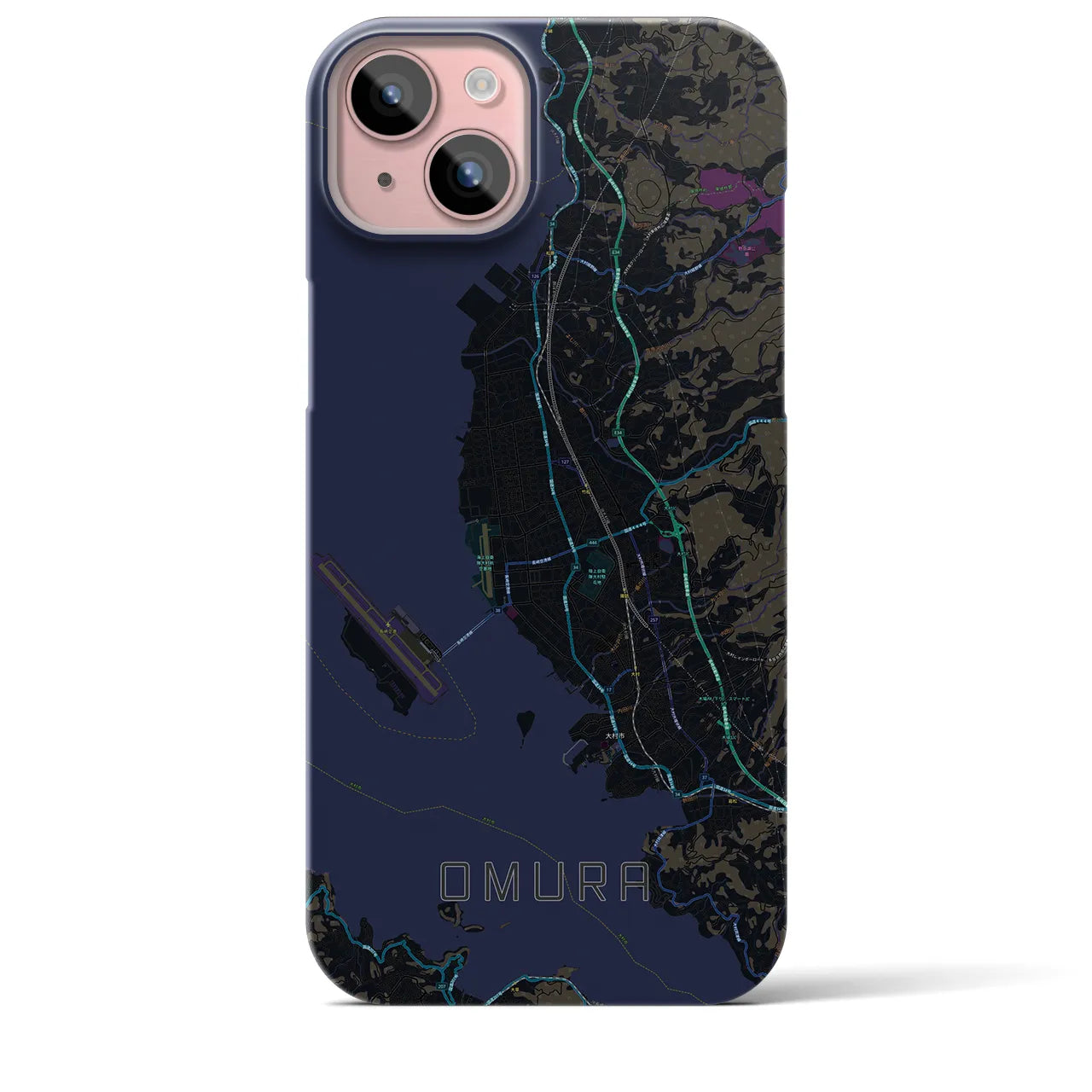 【大村(長崎県)】地図柄iPhoneケース(バックカバータイプ)