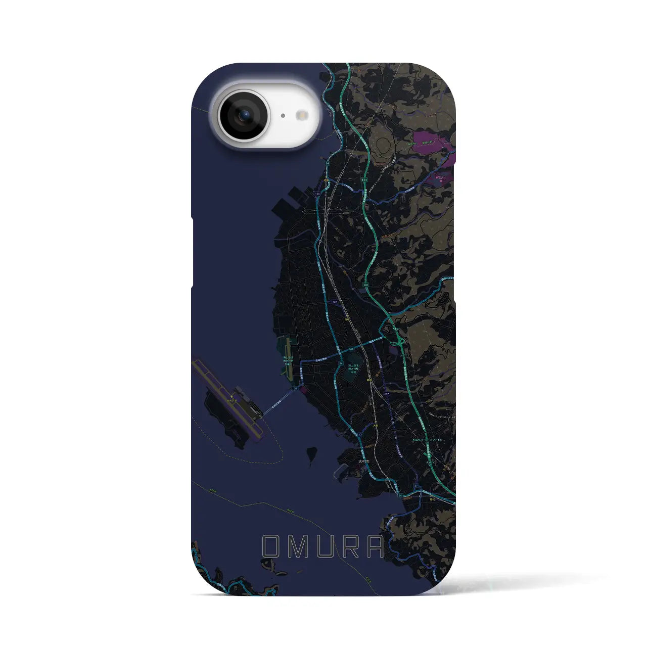 【大村(長崎県)】地図柄iPhoneケース(バックカバータイプ)