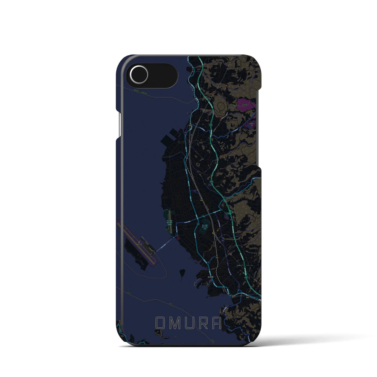 【大村(長崎県)】地図柄iPhoneケース(バックカバータイプ)