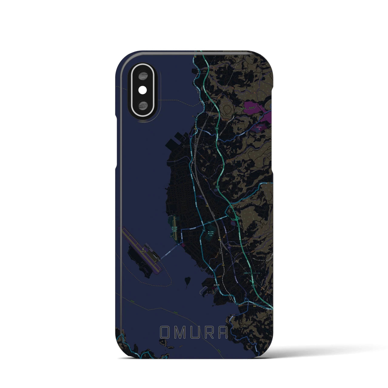 【大村(長崎県)】地図柄iPhoneケース(バックカバータイプ)