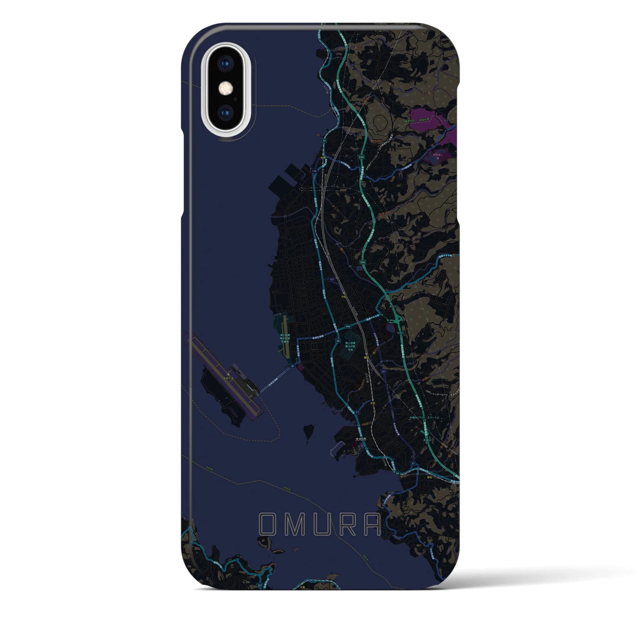 【大村(長崎県)】地図柄iPhoneケース(バックカバータイプ)