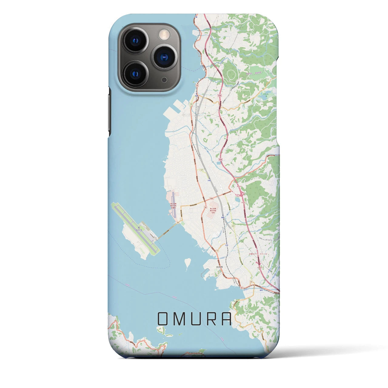【大村(長崎県)】地図柄iPhoneケース(バックカバータイプ)