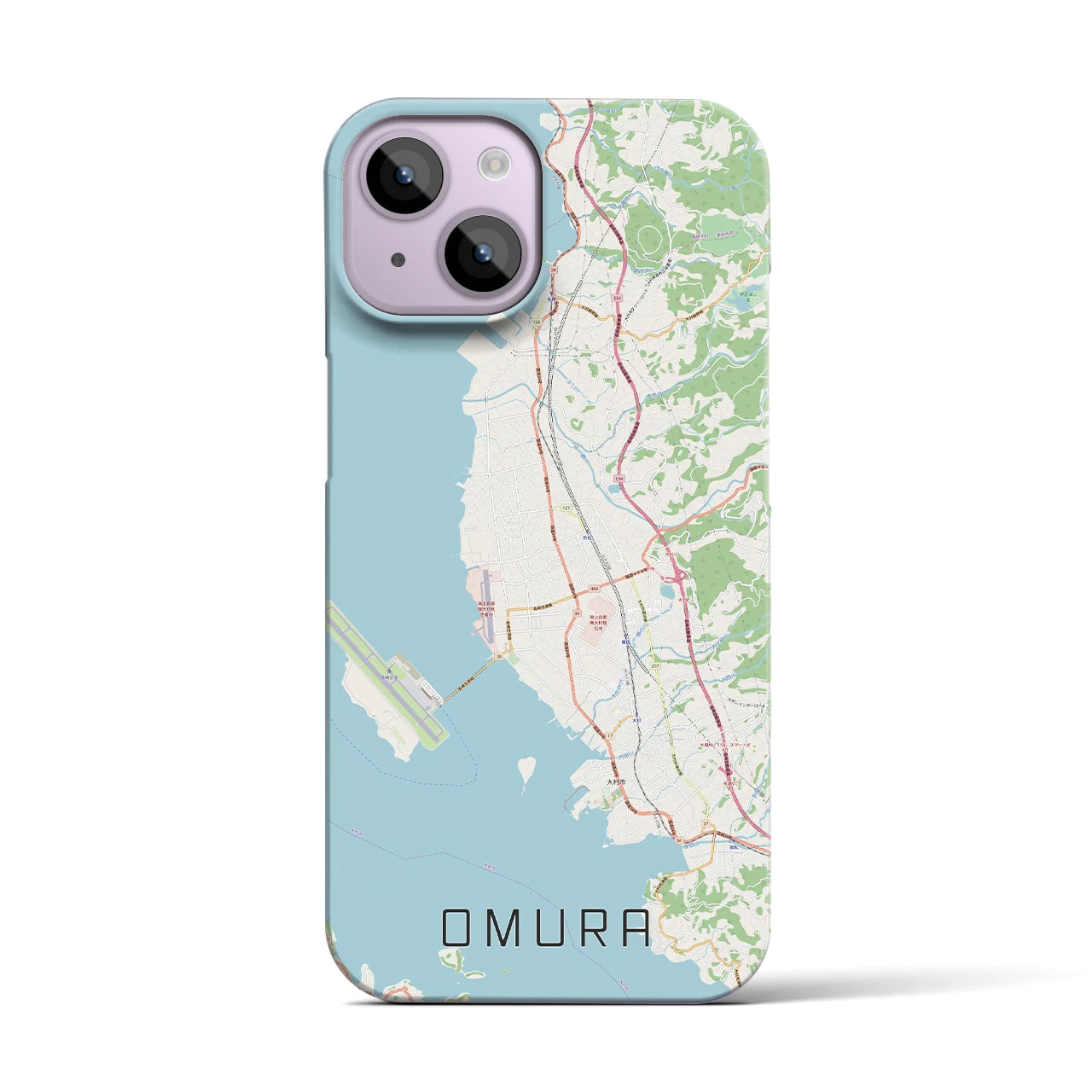 【大村(長崎県)】地図柄iPhoneケース(バックカバータイプ)