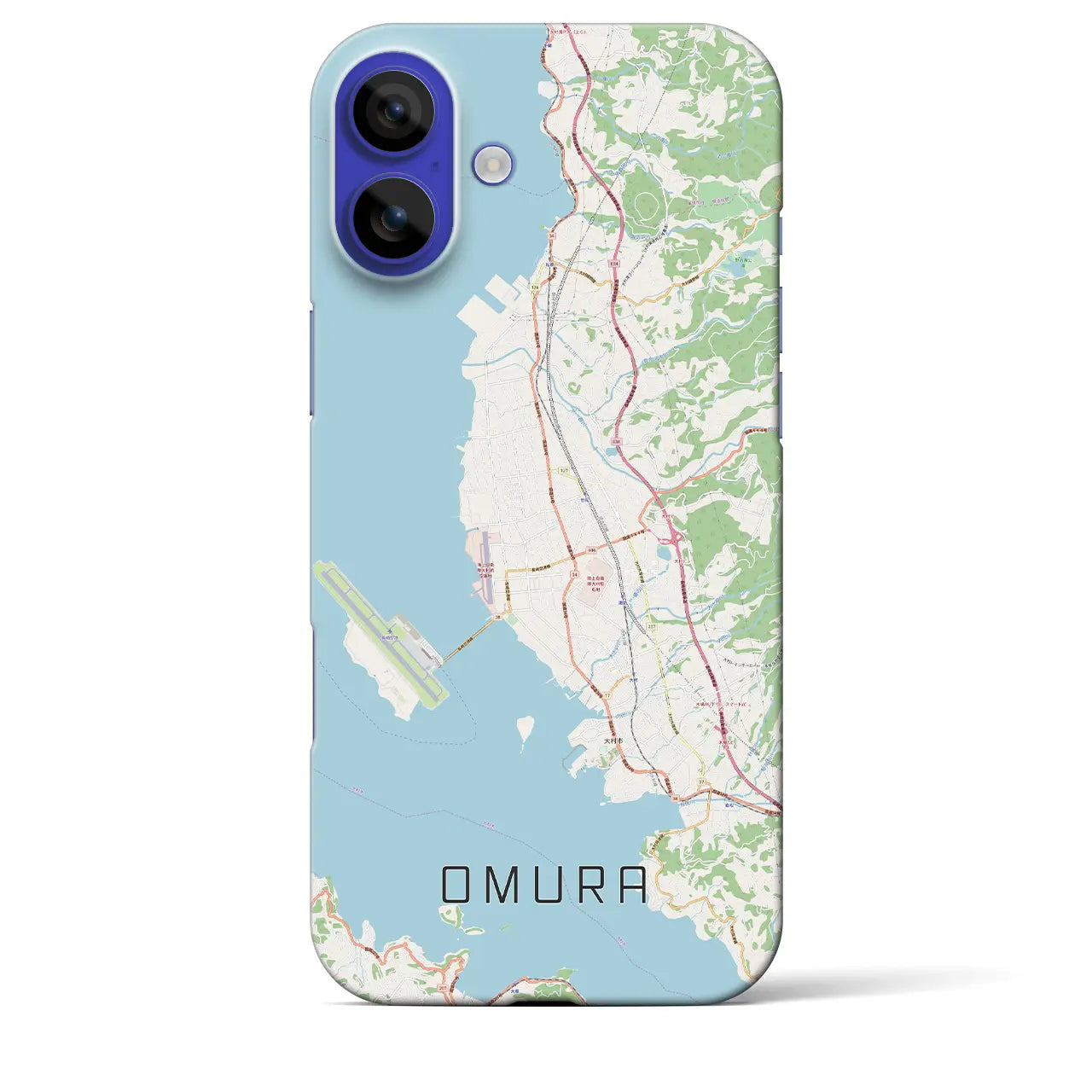 【大村(長崎県)】地図柄iPhoneケース(バックカバータイプ)ナチュラル・iPhone 16 Pro Max 用