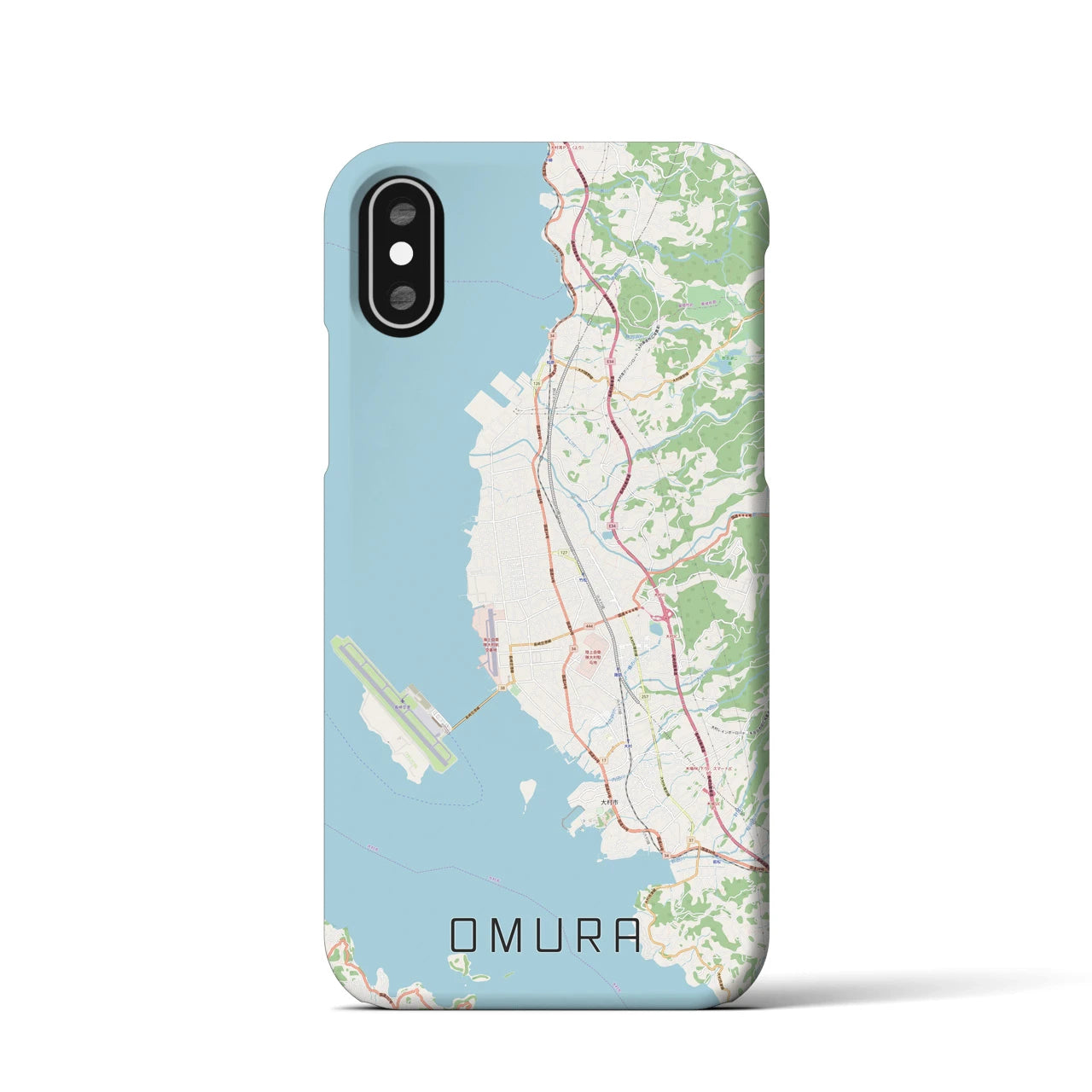 【大村(長崎県)】地図柄iPhoneケース(バックカバータイプ)