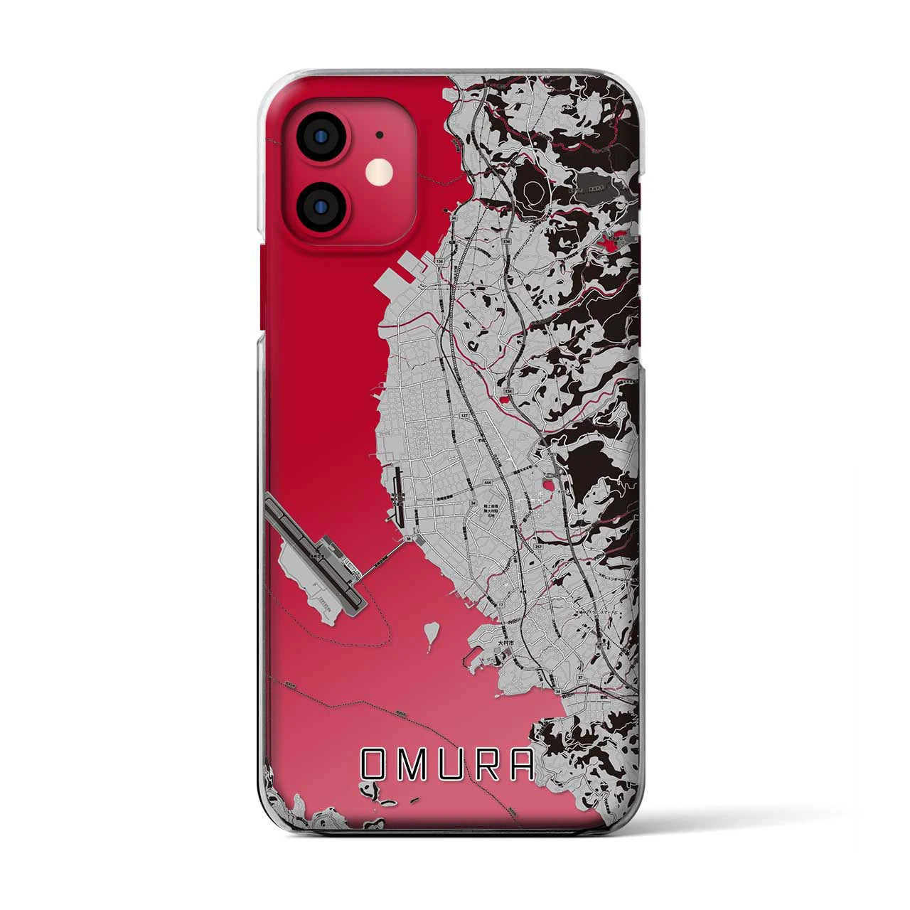 【大村(長崎県)】地図柄iPhoneケース(クリアタイプ)